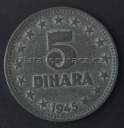 Jugoslávie - 5 dinar 1945