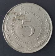 Jugoslávie - 5 dinar 1981