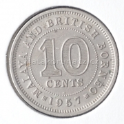 Malaya & Brit. Borneo - 10 cents 1957 H