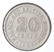 Malaya & Brit. Borneo - 20 cents 1954