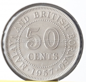 Malaya & Brit. Borneo - 50 cents 1957 H