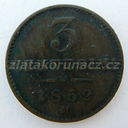 3 centesimi F.J.I.-1852 M