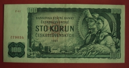 Československo - 100 Korun 1961 Z 61