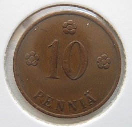 Finsko - 10 penniä 1937