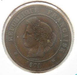 Francie - 5 centimes 1871 A