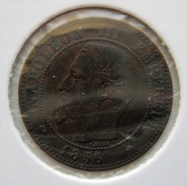 Francie - 2 centimes 1856 BB