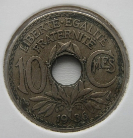 Francie - 10 centimes 1936
