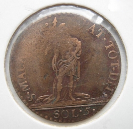 Itálie - Sardinie - 5 soldi 1796