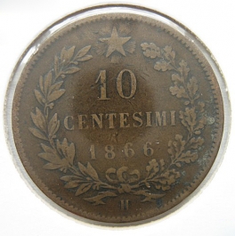 Itálie - 10 centesimi 1866 H