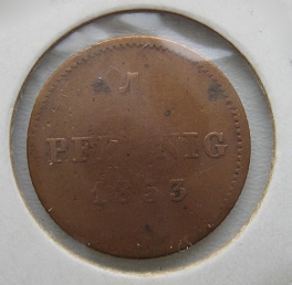 Německo - 1 pfennig 1853