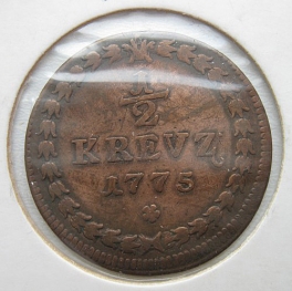 Německo - 1/2 krejcar 1775