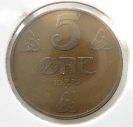 Norsko - 5 ore 1929