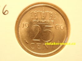 Holandsko - 25 cent 1966
