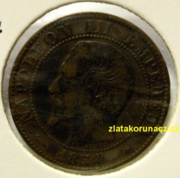 Francie - 5 centimes 1854 BB