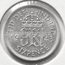 Anglie - 6 pence 1943