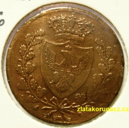 Itálie - Sardinie - 5 centesimi 1826
