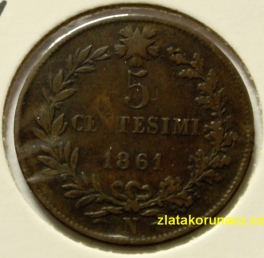 Itálie - 5 centesimi 1861 N