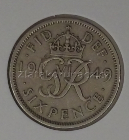 Anglie - 6 pence  1949 