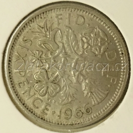 Anglie - 6 pence 1966 