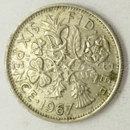 Anglie - 6 pence 1967 