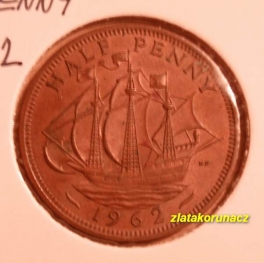 Anglie - 1/2 penny 1962 