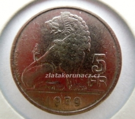 Belgie - 5 francs 1939 - Belgique