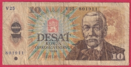 Československo - 10 korún – 1986 V 25
