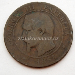 Francie - 10 centimes 1853 BB
