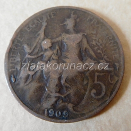 Francie - 5 centimes 1909