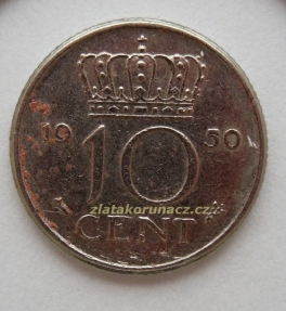 Holandsko - 10 cent 1950