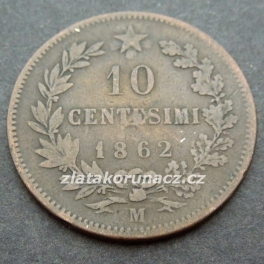 Itálie - 10 centesimi 1862 M