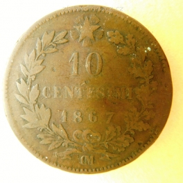 Itálie - 10 centesimi 1867 OM