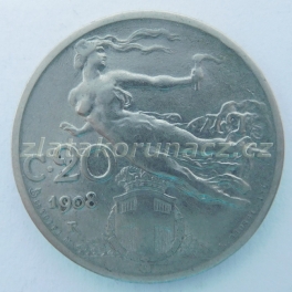 Itálie - 20 centesimi 1908 R
