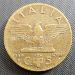 Itálie - 5 centesimi 1939 R