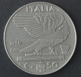 Itálie - 50 centesimi 1939 R (XVIII)