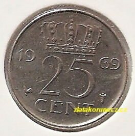 Holandsko - 25 cent 1969