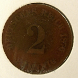 Německo - 2 Reich Pfennig 1876 G