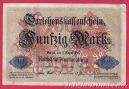 Německo - 50 mark 5.8.1914 - série K -6-m.číslovač