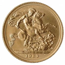 Zlatá mince Anglie - 1 Sovereign 1980