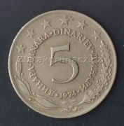 Jugoslávie - 5 dinar 1974