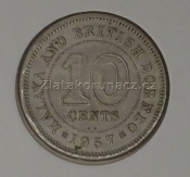 Malaya & Brit. Borneo - 10 cents 1957 KN