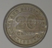 Malaya & Brit. Borneo - 20 cents 1957 KN