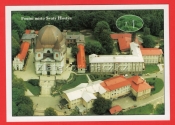 Svatý Hostýn - letecký pohled na poutní chrám a poutní domy Svatohostýnské